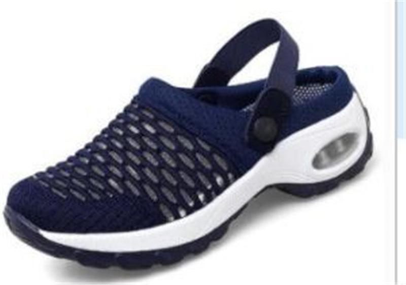 Large size women's summer Korean version of mesh mesh foot slippers shaking mother half-support sandals wear on both sides