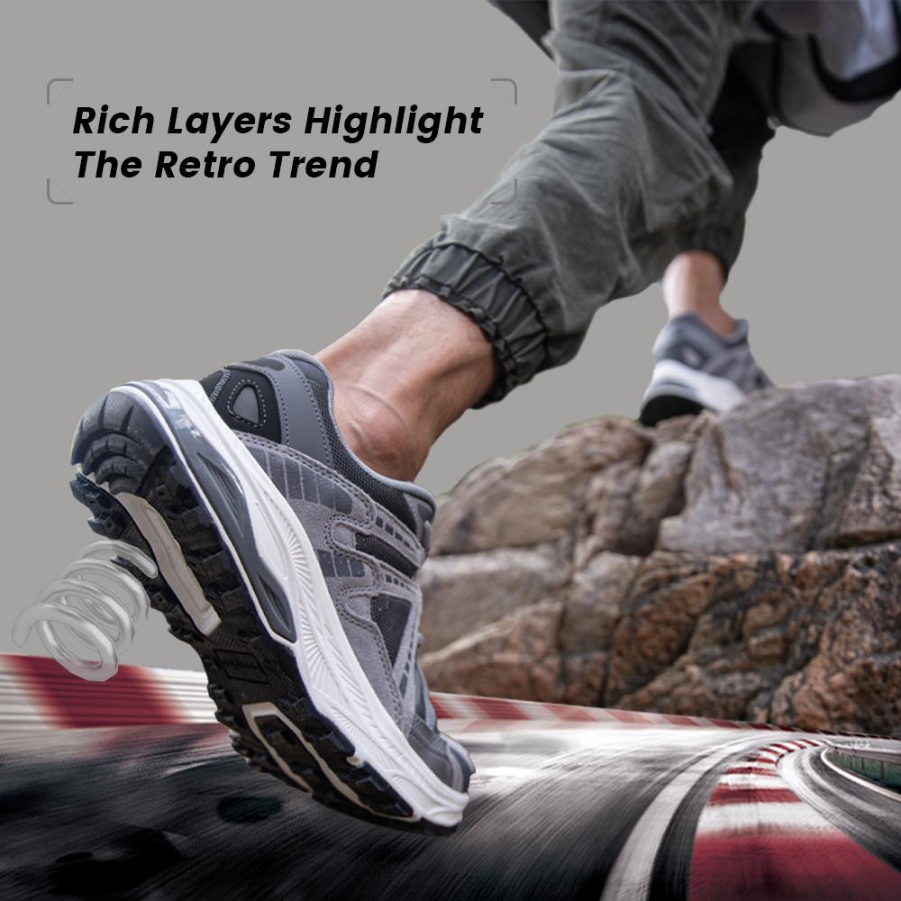 Baasploa New Men Outdoor Sneakers 2025 Casual Lightweight Breathable Running Shoes Male Comfort Non-Slip Vintage Sports Shoes