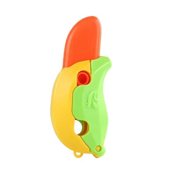 Creative 3D Printing Gravity Mini Banana Cutter Fidget Toy for Teens Adults Colorful Fingertip Plastic Cutter Decompression Toy & Stress