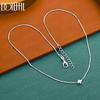 925 Sterling Silver Wedding Jewelry 10mm Side Chain 20-24 Inch Charm Necklace