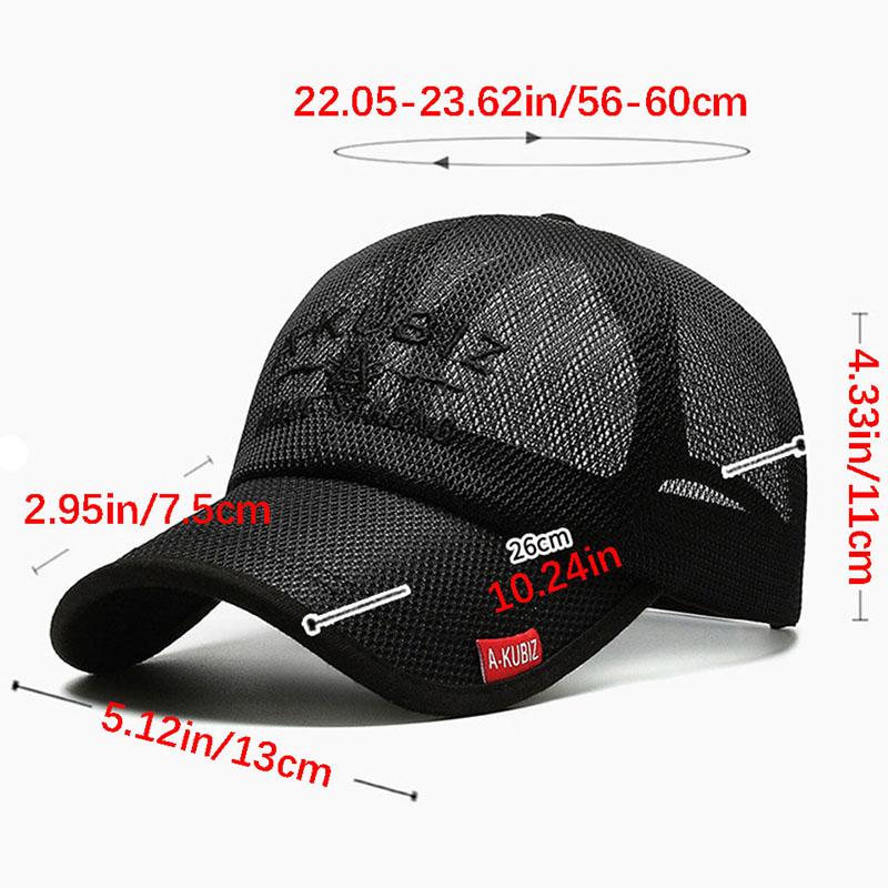 Men Women Summer Mesh Baseball Cap Fashion Outdoor Sports Sun Visor Hat Solid Breathable Cap Camping Quick-Dry Fishing Cap