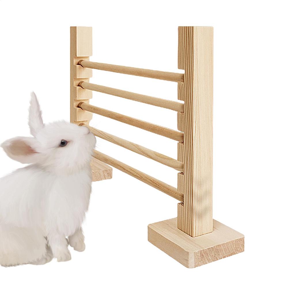 Kaninchen Sprungstange Holz Hase Agility-Ausrüstung Verstellbare Höhe Tier Sprungzaun Trainingsspielzeug Für Gehege Frettchen Chinchilla
