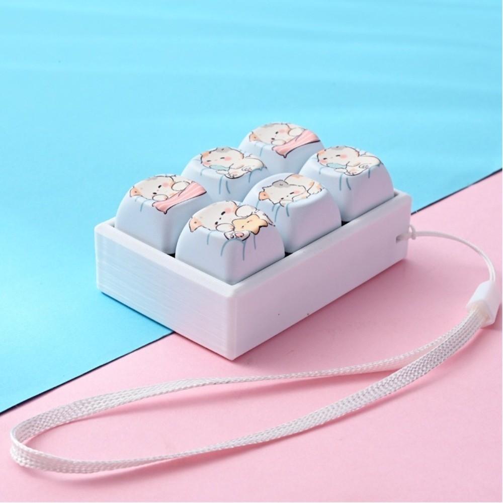 Clicky Button Fidget Clicker Toy Football Pattern Finger Keyboard Pendant for Adults