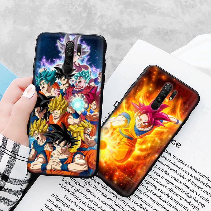 Black Case for Xiaomi Redmi 13C Note 9 iPhone XR 7 8 14 15 11 12 13 X XS Pro Max Samsung A25 S23 S24 FE Ultra Plus Dragon Ball Super