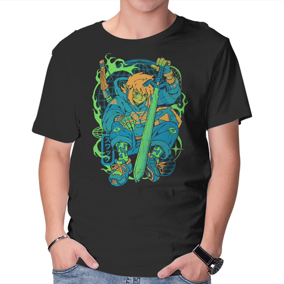 Unisex Crew Neck T-Shirt Hylian Swag Graphic Short Sleeve Casual Tee L