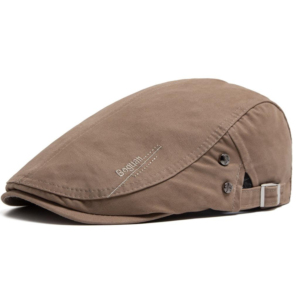 

Retro Cotton Men s Beret Embroidery Breathable Newsboy Cap Adjustable Outdoor Flat Visor Hat хакі