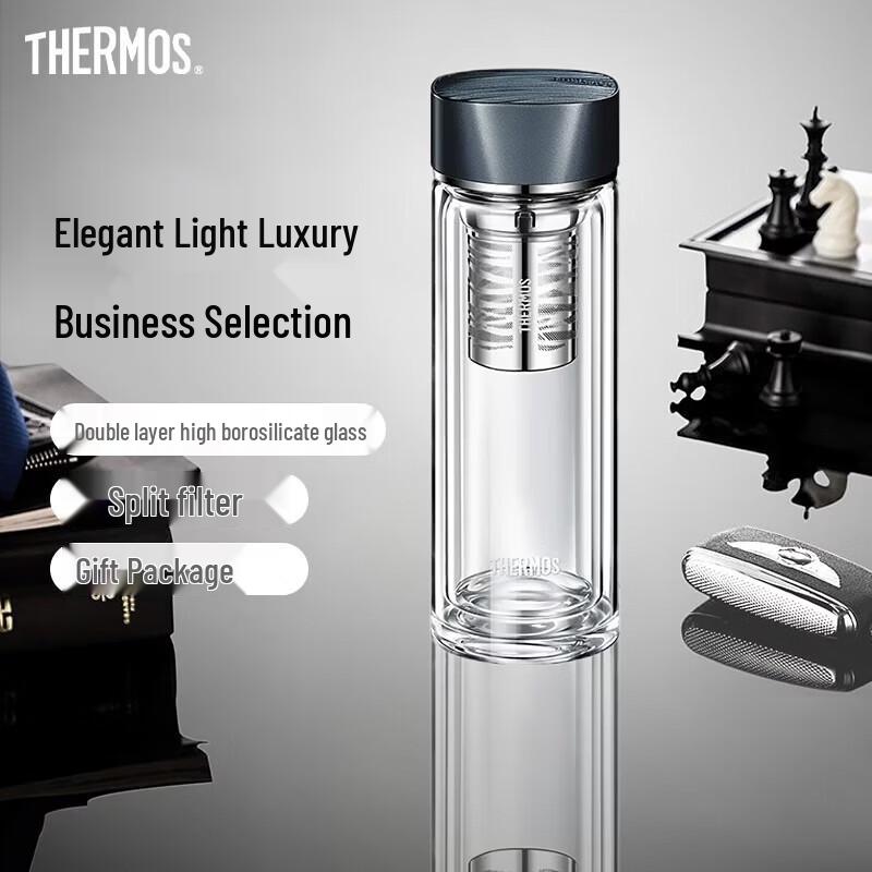 THERMOS Double-Wall Glass Tea Bottle