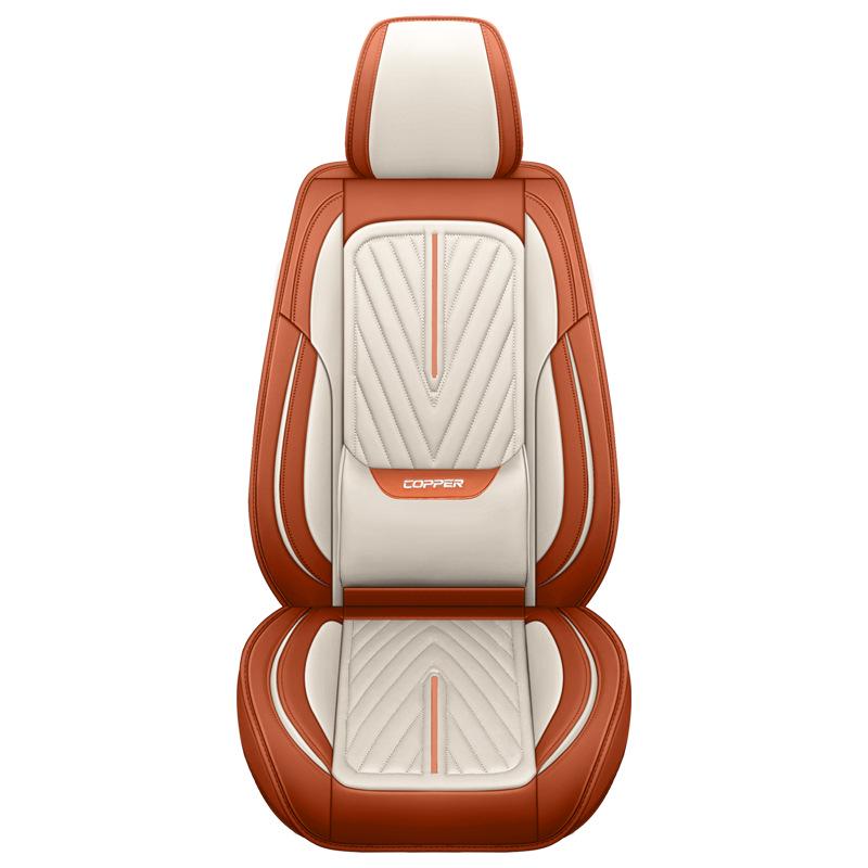 Ganzjahres-Vollleder-Sitzbezug: Bequem, Atmungsaktiv, Universelle Passform.