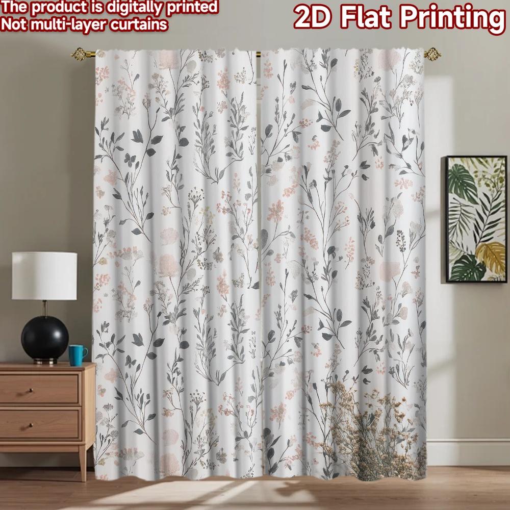 2D flat Photography Backdrop Party Backdrop Delicate Floral Sprigs 100% Polyester Festive Holiday Use for Indoor