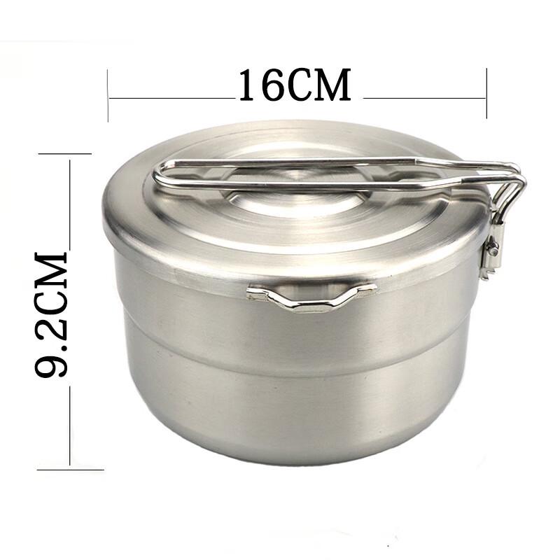 Portable 1.5L Stainless Steel Outdoor Cooking Pot