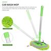 ABLZ-2 In 1 Car Wash Mop Mitt With Long Handle, Chenille Microfiber Car Wash Dust Brush Extension Pole 24-46In, Scratch Cleaning