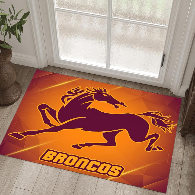 Brisbane Broncos Design Crystal Velvet Carpet Cozy Non?Slip Printed Rug For Bedroom Living Room Entrance