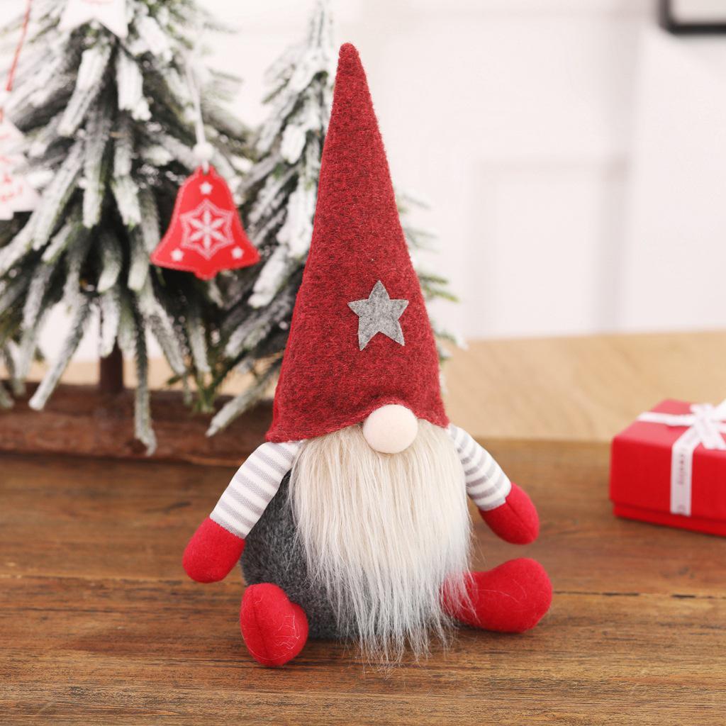 European-Style Faceless Christmas Doll Ornament - Creative Plush Figurine for Kids