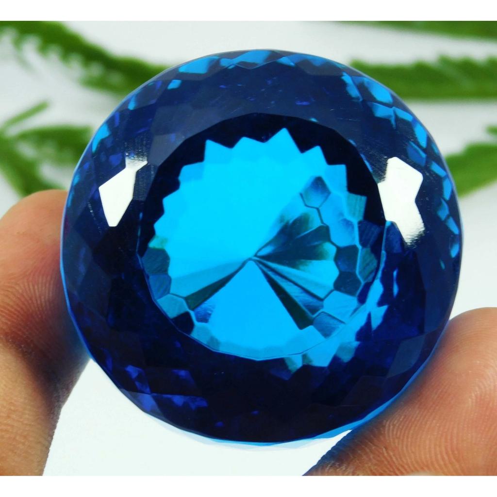 443.35 Ct HUGE Natural Santa Maria Blue Aquamarine Round Cut Gemstone CERTIFIED
