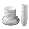 New Rock-patterned Plastic PP Tableware Featuring Wheat Straw Stripes - Bowls, Plates, Cups and Water Bottles for Portable Outdoor Use