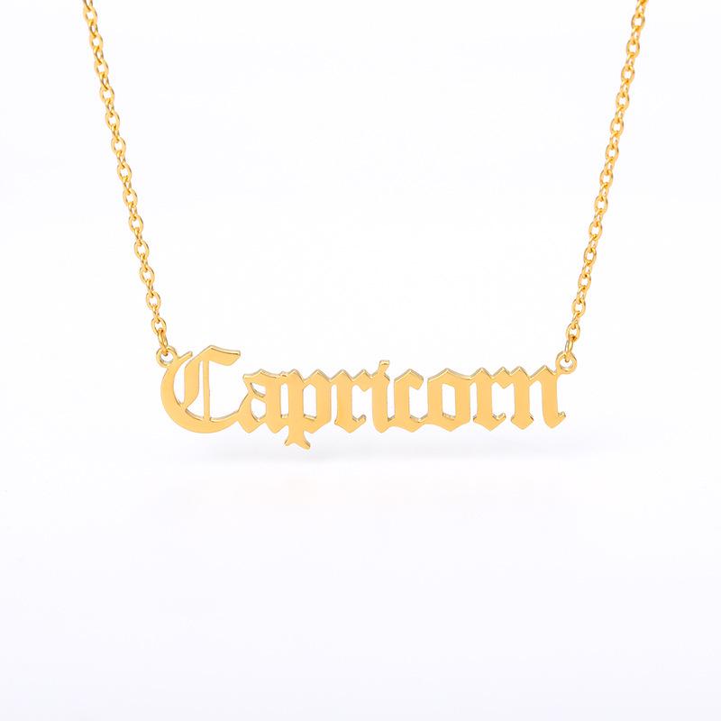 Collana con Ciondolo Zodiacale in Acciaio Inossidabile Dodici Costellazioni