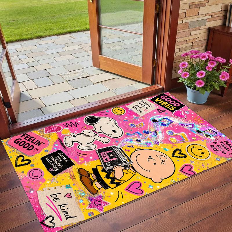 Crystal Velvet Rug Soft Non Slip Indoor Floor Mat Home DecorSnoopy Peanuts