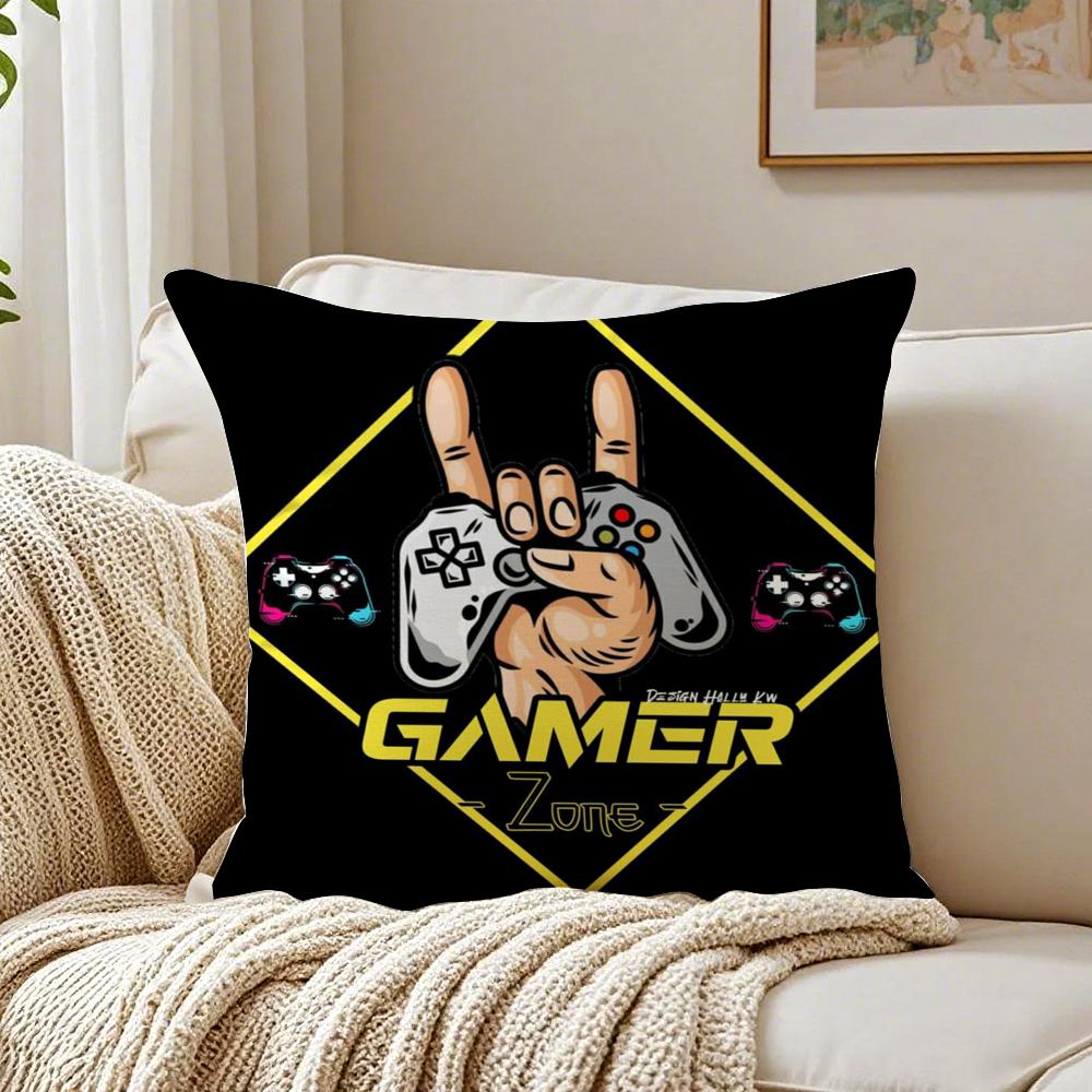 Fashion Colorful Graffiti Game G-Gamepad Cushion Cover Linen Pillowcase Soft For Sofa Bed Home Room Decor