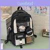 Color Fashion Blocked Letter Pattern Backpack With Compartment Transparent