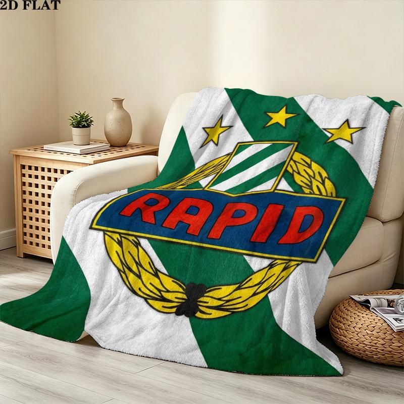 Sk Rapid Wien Print Flannel Blanket, High quality Comfortable for All Seasons, Home Decor, Warmth and Comfort, Perfect for Christmas Gifts