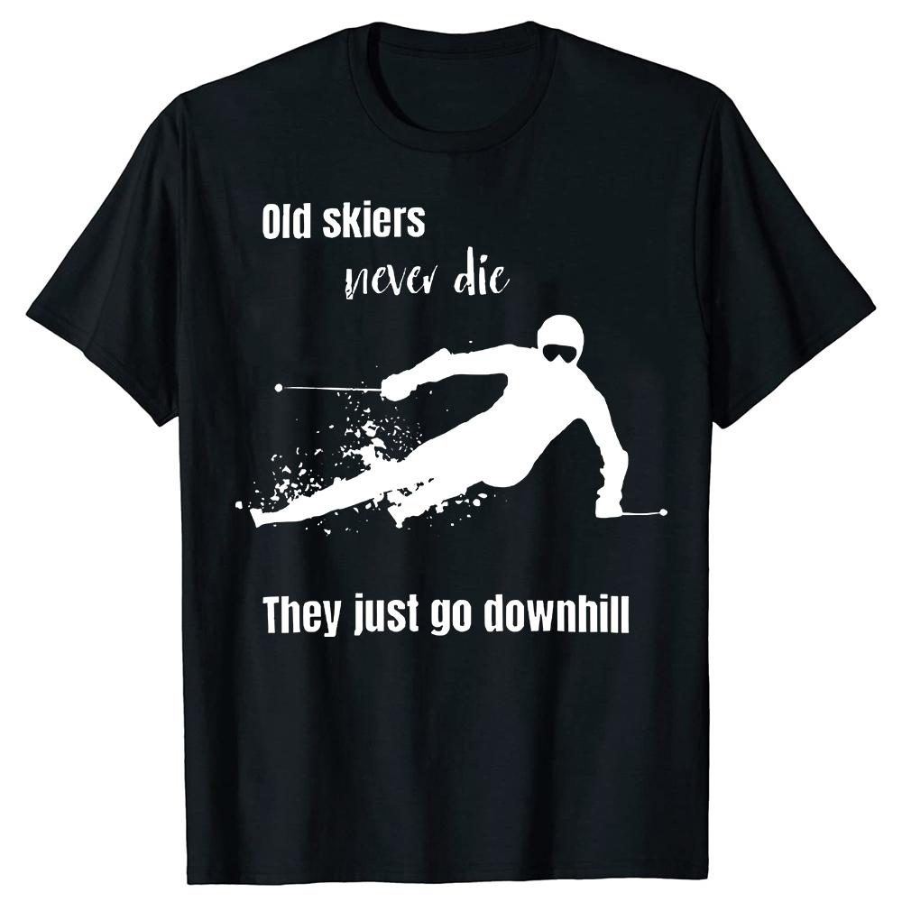 

Man Korean Fashion Black T Shirts Men New Skiing Ski for Downhill Alpine Old Skier Gift T-Shirt Harajuku Graphic Clothing - M... S разноцветный