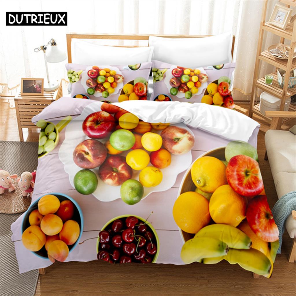 

Summer Fruit Queen Bedding Set Duvet Cover Set Bedding Digital Printing Bed Linen King Size Duvet Cover Set Bedding Set AU King(245*210cm)3pcs