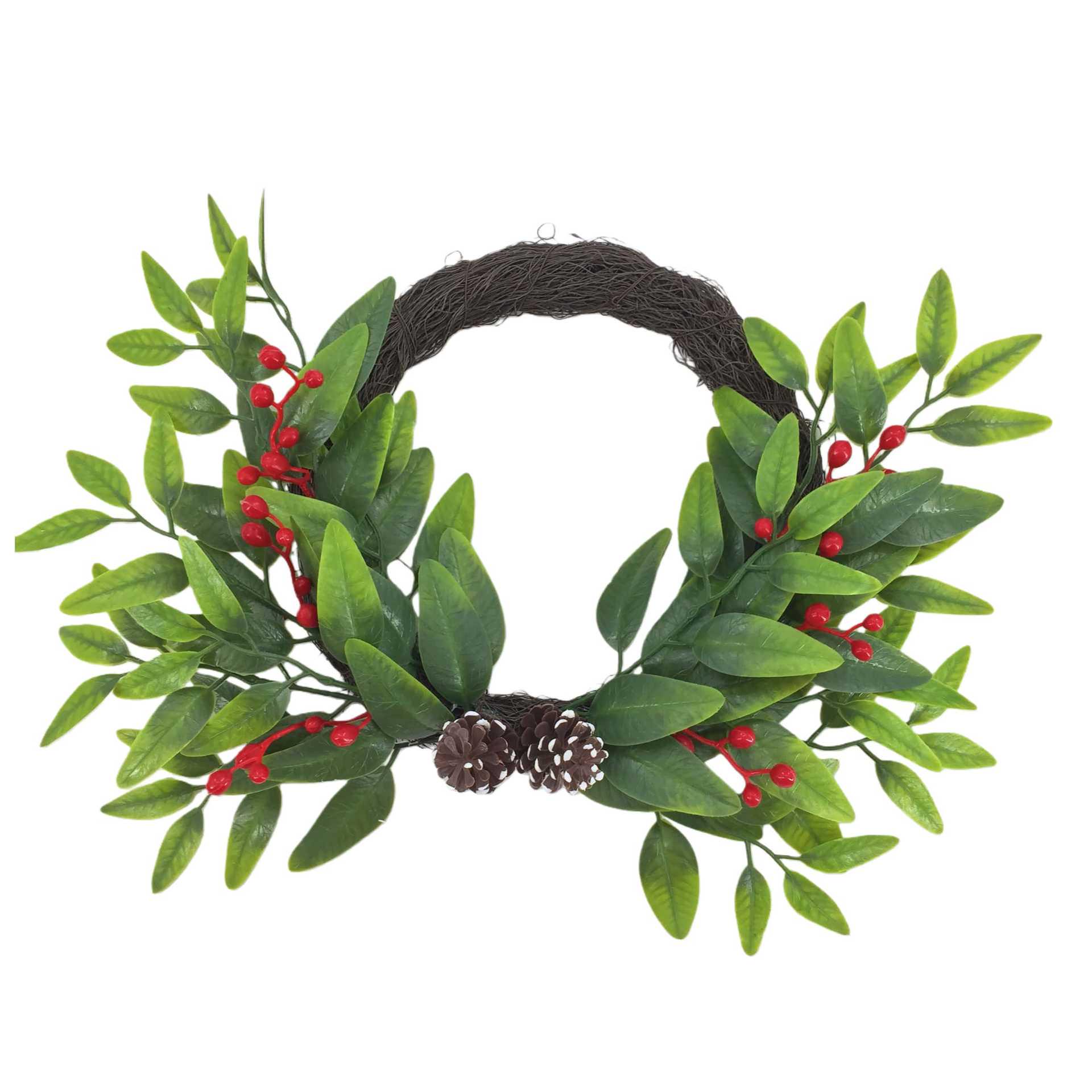 2025 Bestseller Artificial Pine Cone with Red Fruit Christmas Decorations