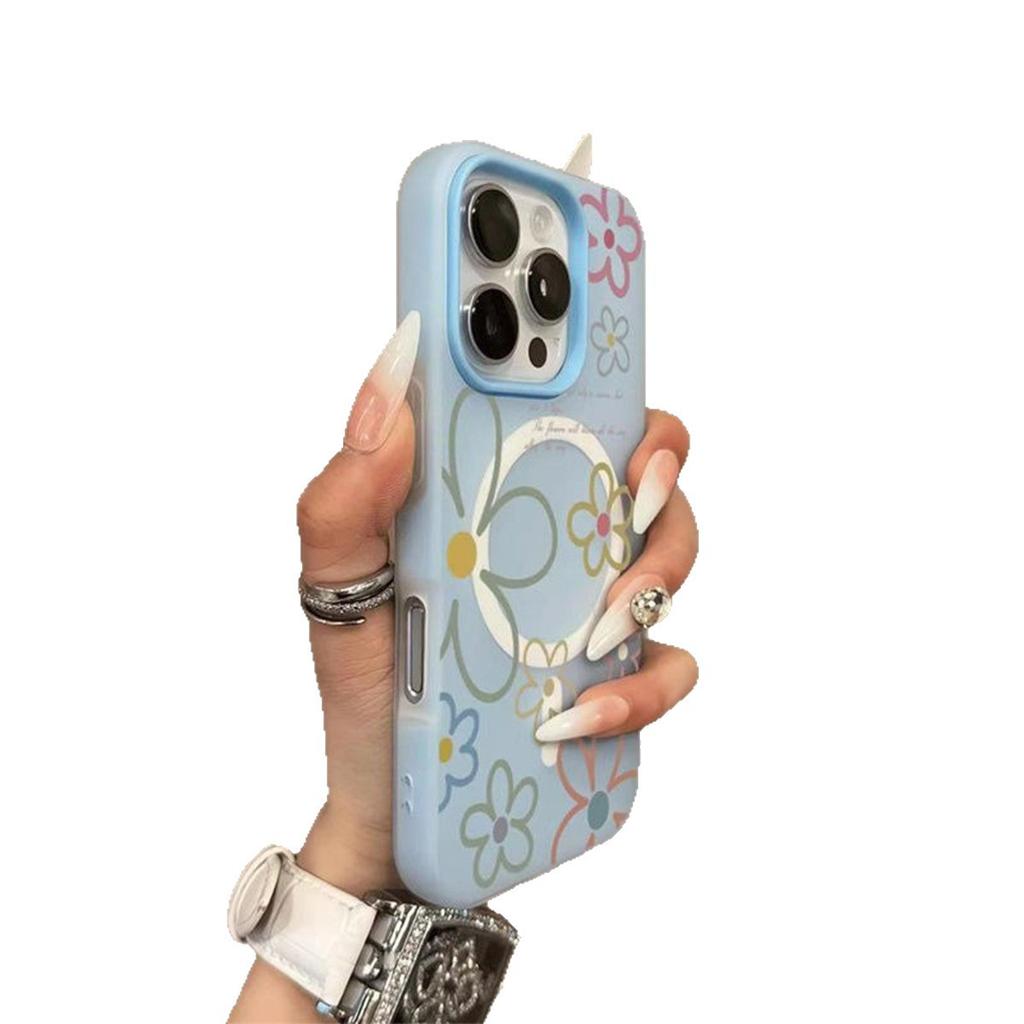 Magnetic Jelly 2-in-1 Phone Case Anti-fall 3-in-1 Magnetic Phone Case for Apple 16pro Summer Fashion Women