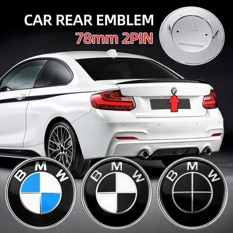 1 stk 78mm Bagklap Bagagerum Emblemer Mærke Til BMW 51141970248 E53 E66 2 Pins Sølv Base Aluminium Klistermærke Blå Hvid Tilbehør