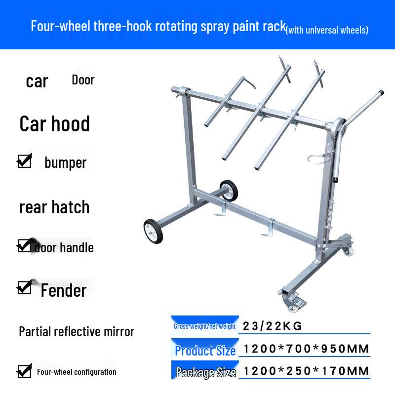 Multi-function Rotating Spray Booth Rack for Car Bumper and Sheet Metal Painting