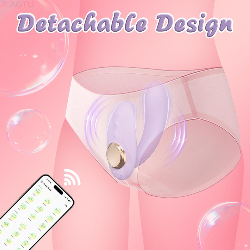 APP Strapless Strap-On G-Spot Dildo Vibrator Realistic Double-Ended Vibrating Butt Plug Anal Sex Toys for Women Lesbians Couples