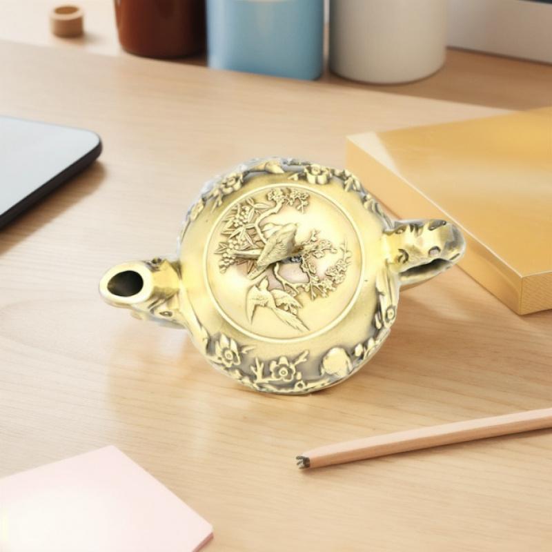 Brass Teapot Creative Ornament Home Decor Relief Craft