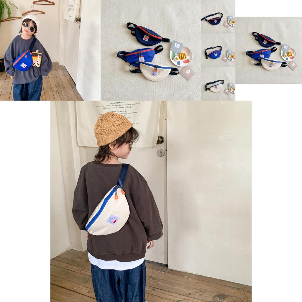 Stylish Children's Crossbody Canvas Bag For Boys With Abstract Design And Durable Features