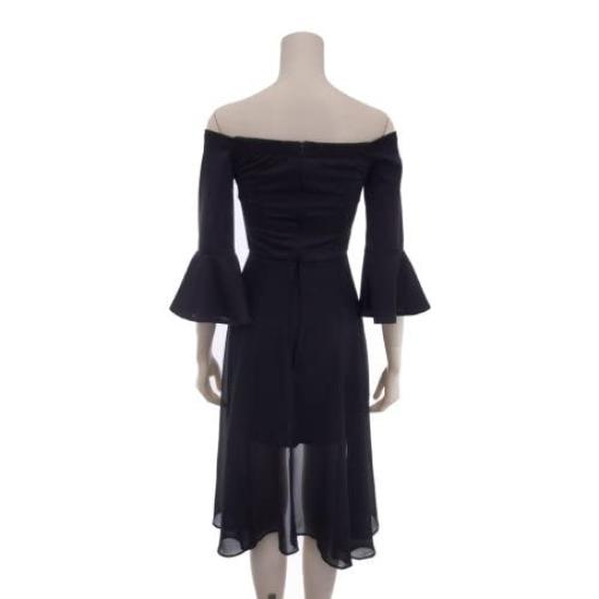 GRAXIA Hostess Mini Perfekt für Hostess und Asymmetrische Größe L Kleid, Schulterfrei, Hochtailliertes Kleid, Hostessen, Clubs, Lounges, 3/4 Ärmel,
