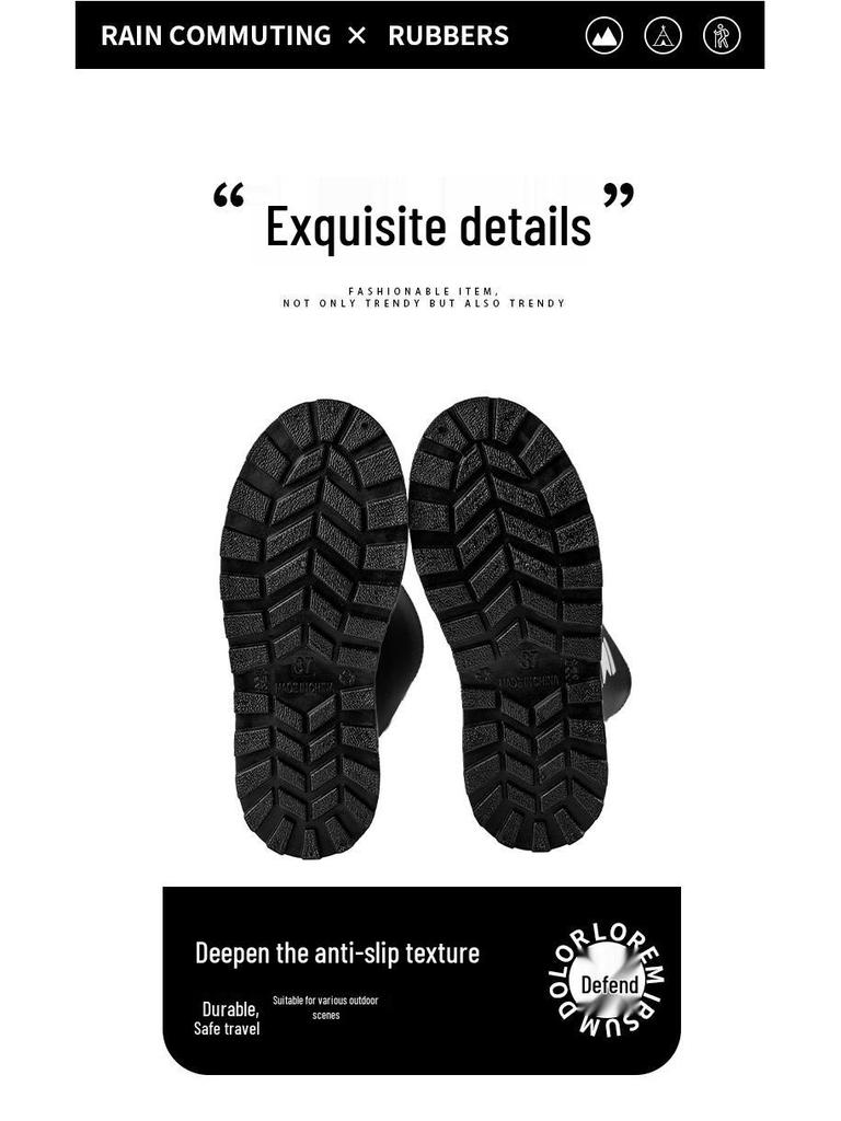 Damen Hohe Rutschfeste Gummistiefel - Wasserdichte Gummischuhe für Alle Jahreszeiten