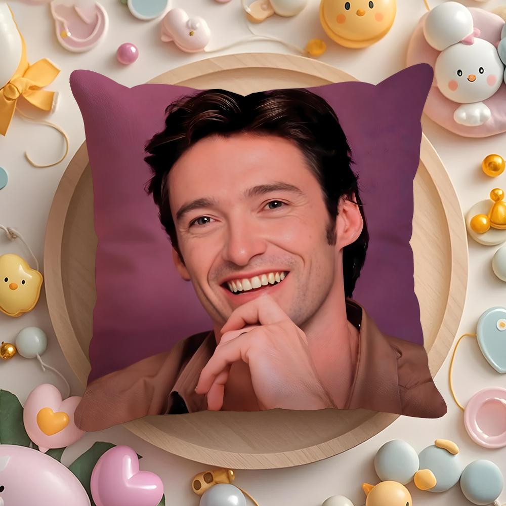 Custom H-Hugh Jackman Cushion Cover Home & Car Multi-Scene Pillow Cover - Reversible, Soft & Durable for Daily Use