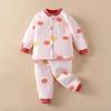 Newborn Three-Layer Warm Cotton Pajamas & Cardigan Set - Infant Class A Clothing
