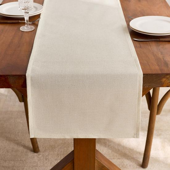 Linen Style Table Runner Rustic Farmhouse Long Rectangle Dresser Dining Coffee Table Cover Kitchen Dining Room Party Decoration