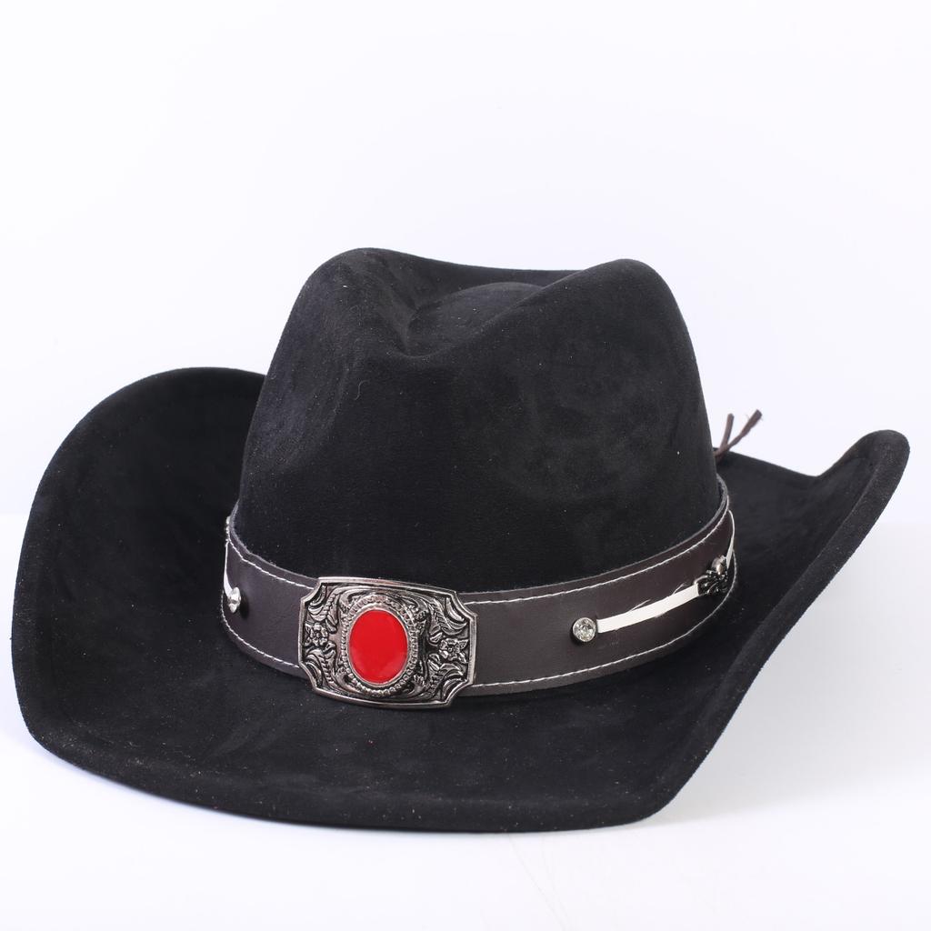 Popolare cappello da cowboy western classico in camoscio europeo e americano, cappello a tesa larga moda uomo e donna per l'ombra