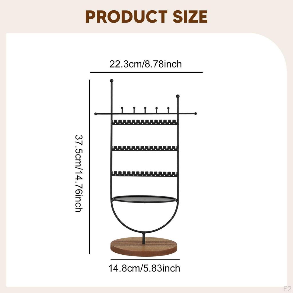 Earring Tree Hanger Jewelry Display Rack Rings Tray Organizer Holder Stand for