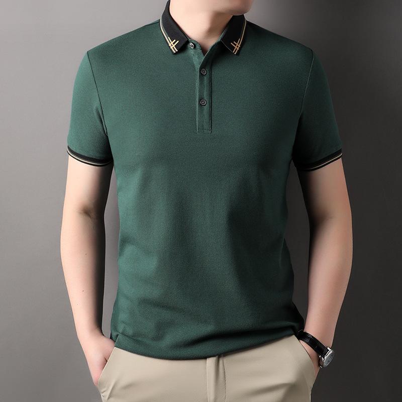 

Мужская футболка с короткими рукавами, повседневная хлопковая футболка-поло, мужская футболка с короткими рукавами, свободная летняя рубашка с короткими рукавами и лацканами из высококачественного материала 190/4XL