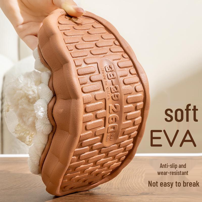 Damen Winter Warme Flauschige Baumwollpantoffeln mit Schleife - Rutschfest Postpartal Indoor