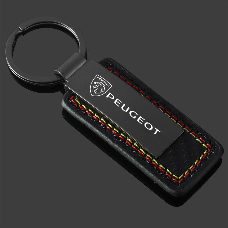 2026 Hot Car Sticker Leather Car Key Chain Anti-loss Keyring For Peugeot 307 308 206 207 3008 2008 406 407 408 508 301 208 Rifte