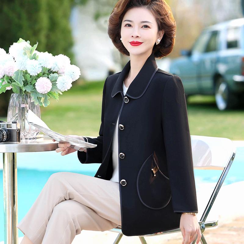 Hengyuanxiang Women's Plus Size Spring/Autumn Jacket for Middle-Aged & Elderly – Fashionable Outerwear