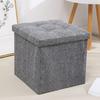 Aufbewahrungshocker, multifunktional, faltbar, große Kapazität, wasserdichter Stoff, Schlafzimmerbank, Fußstütze, Hocker mit gepolstertem Sitz, Aufbewahrungshocker für Kleinigkeiten