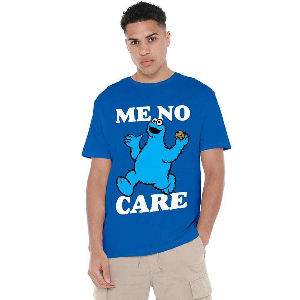 Sesame Street Cookie Monster Me No Care T-Shirt S-4XL Royal XL