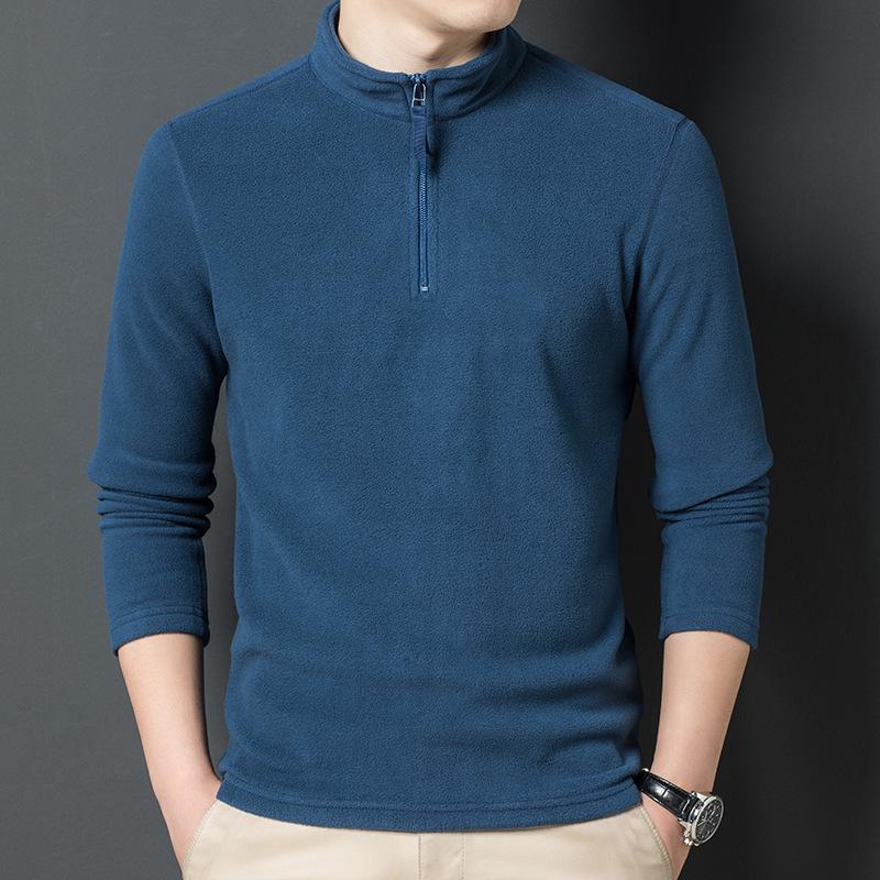 Nou toamnă și iarnă pentru bărbați, hanorac din lână, gât semi-înalt, gros, cu mânecă lungă, tricou de corp pentru bărbați