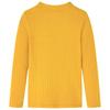 Kids  Long Sleeve Rib Knit Top In Dark Ochre