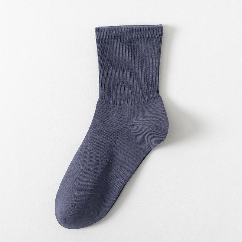 Pure Cotton Socks, Mid-calf Socks, Antibacterial, Deodorizing, Breathable and Sweat-absorbing, Autumn and Winter Socks, Men's Loose-fitting Socks