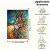 "Colorful Stained Glass Tree Wall Art Print"Blanket Flannel Throw Blanket for Sofa, Bed, Travel, Camping, Office, Couch, Chair, And Bed Gift